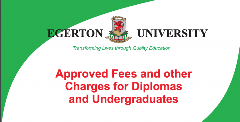 Egerton University Diploma Courses, Fee Structure