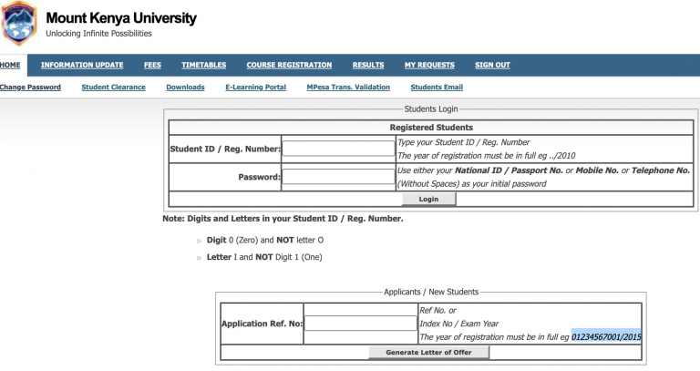 How to download Mount Kenya University-MKU KUCCPS Admission letter 2023/2024