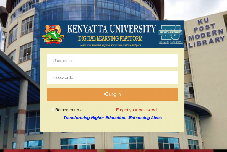 Kenyatta University-KU Elearning Portal via kusoma.ac.ke for Units Registration