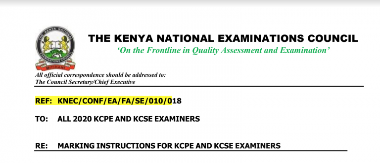 KNEC Instructions To Senior Examiners For KCPE, KCSE 2021