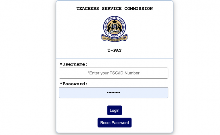 TSC Payslip Online 2022 login; View, Download via tpay.tsc.go.ke