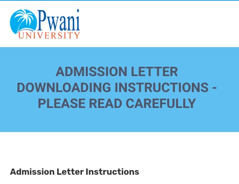 Download Pwani University KUCCPS Admission Letter 2023/2024